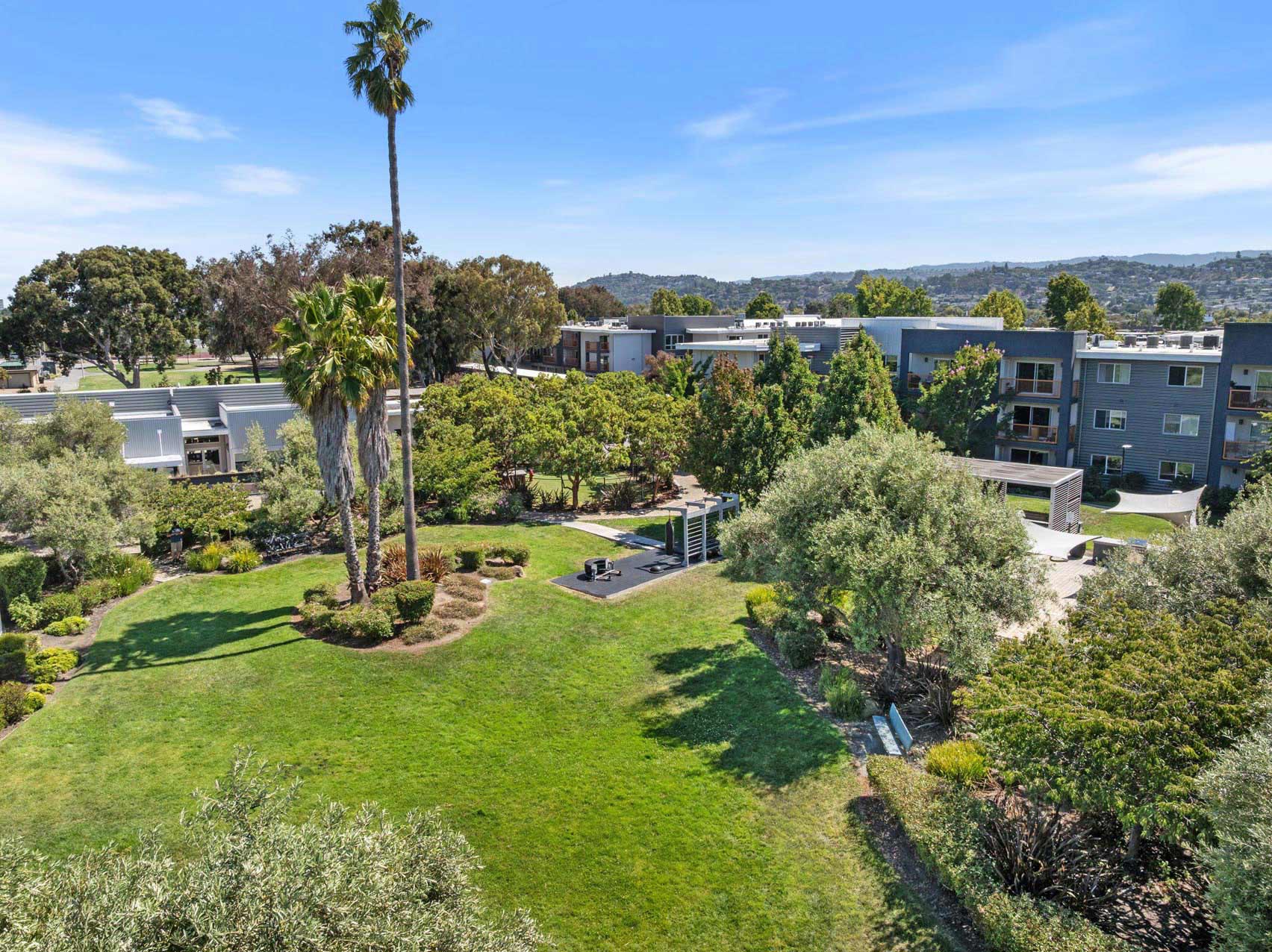 City South drone building exterior