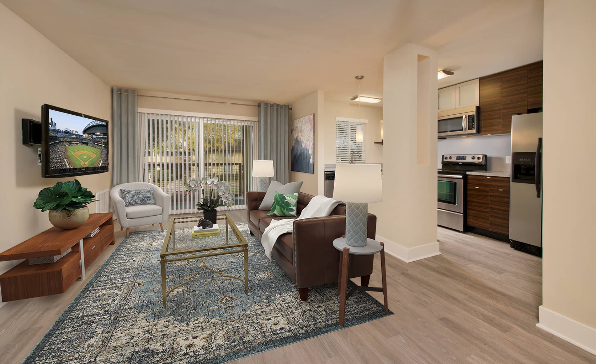 CitySouth living room staged by RooOmy