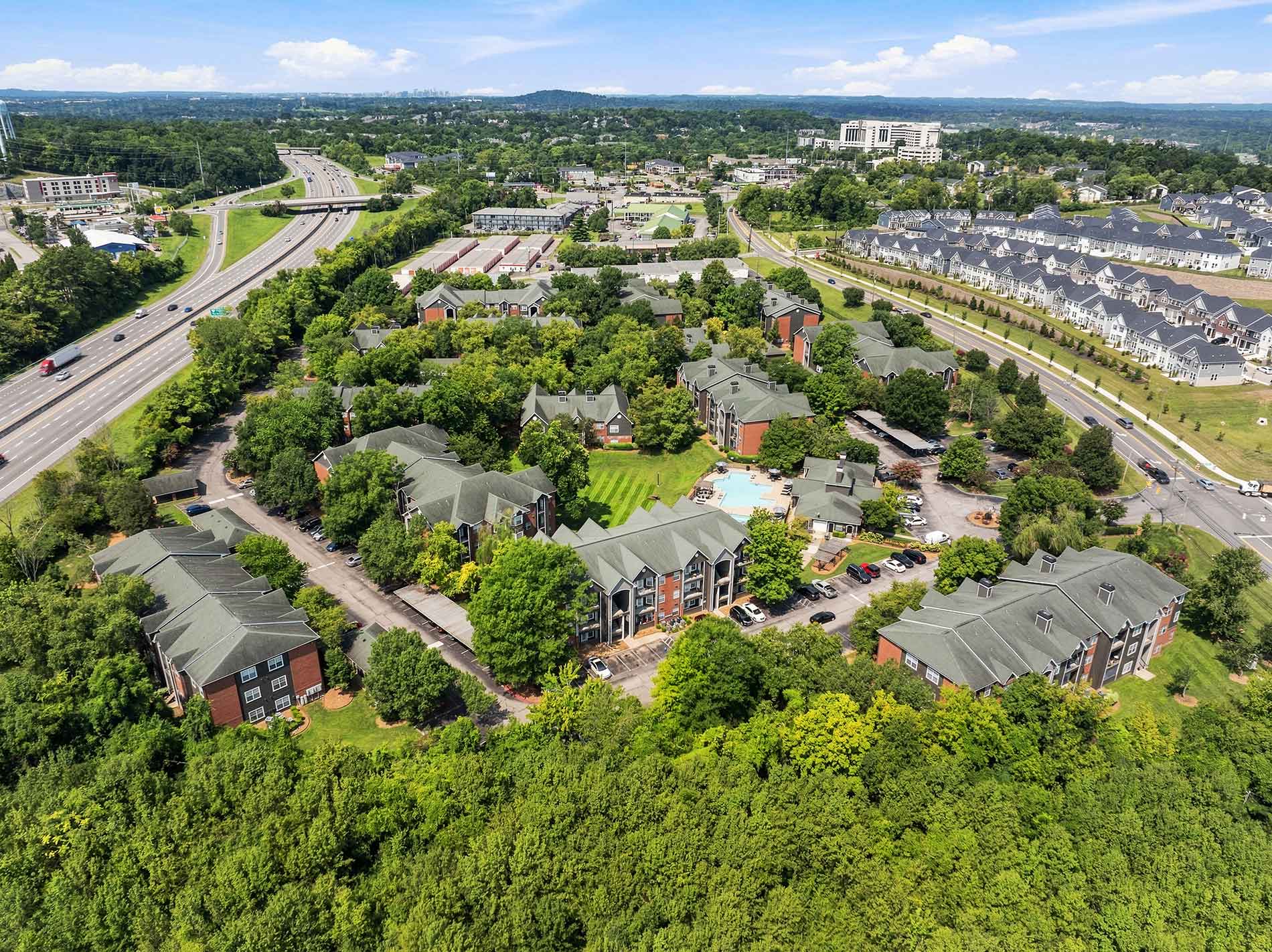 Colonnade aerial exterior view - Hermitage, TN