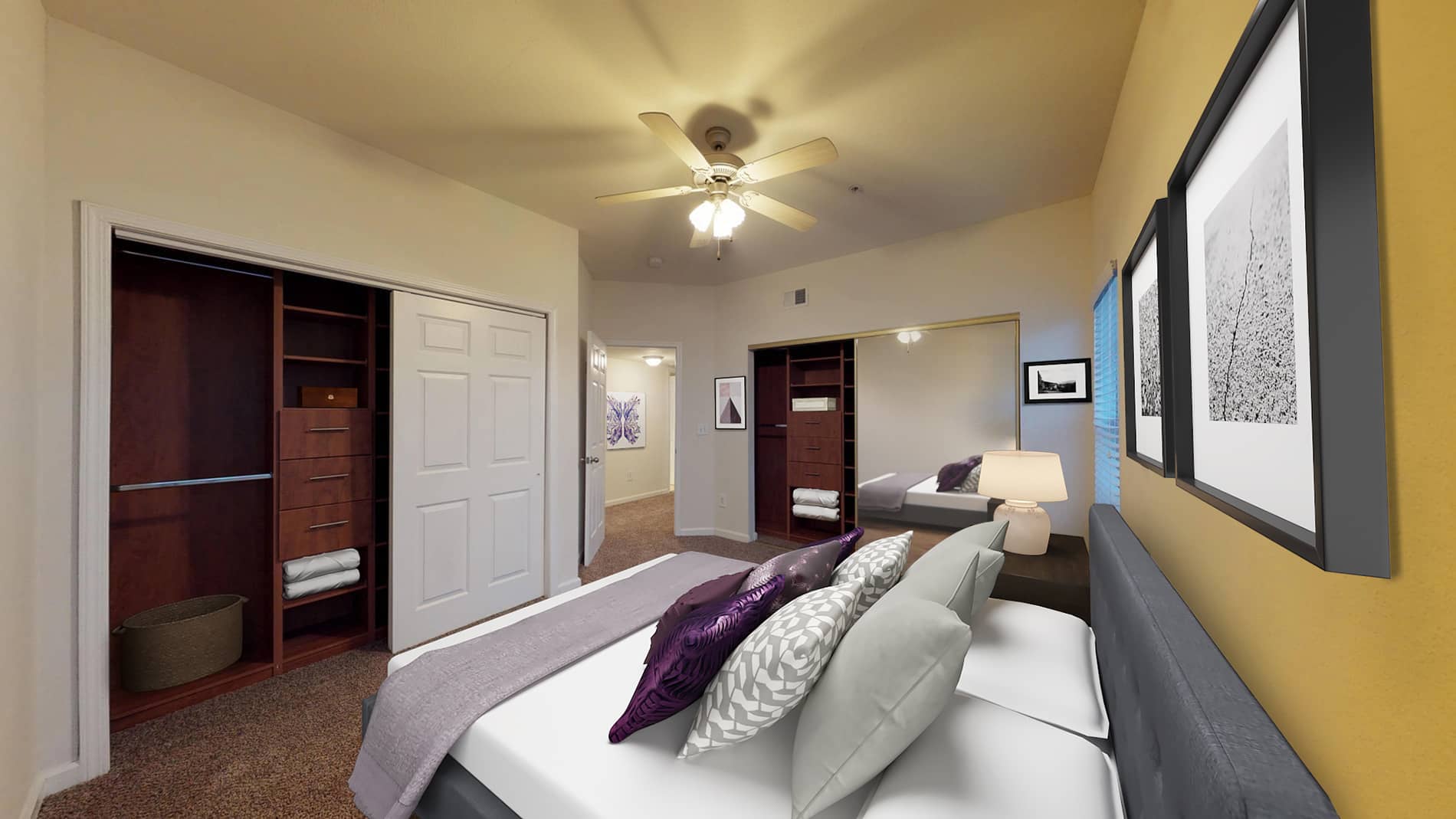 Colonnade B1 bedroom staged by RooOmy