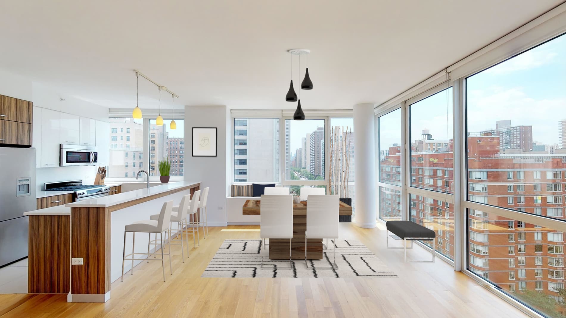 Columbus Square Apartment Virtually Staged by Rooomy