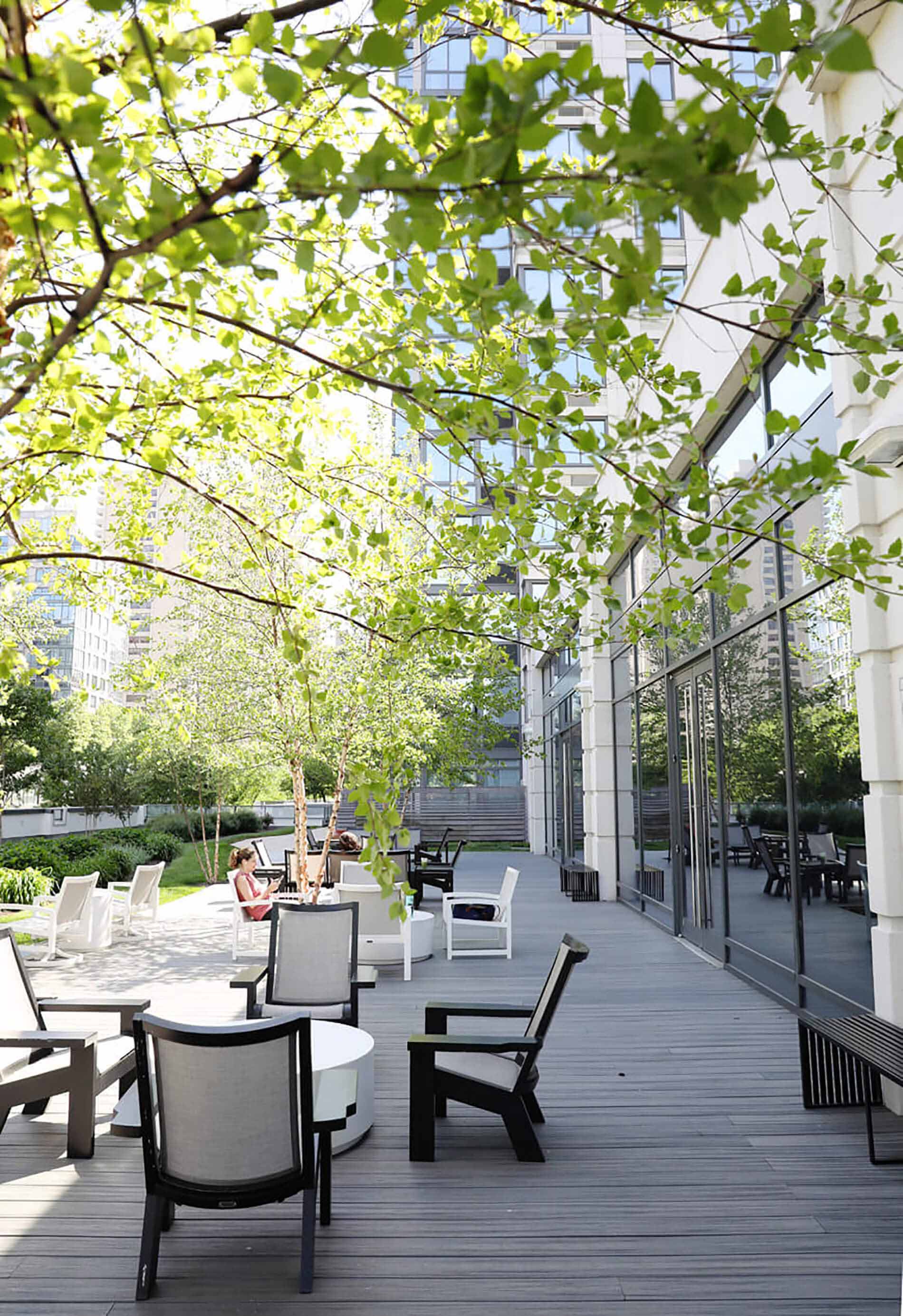 Columbus Square Patio with seating