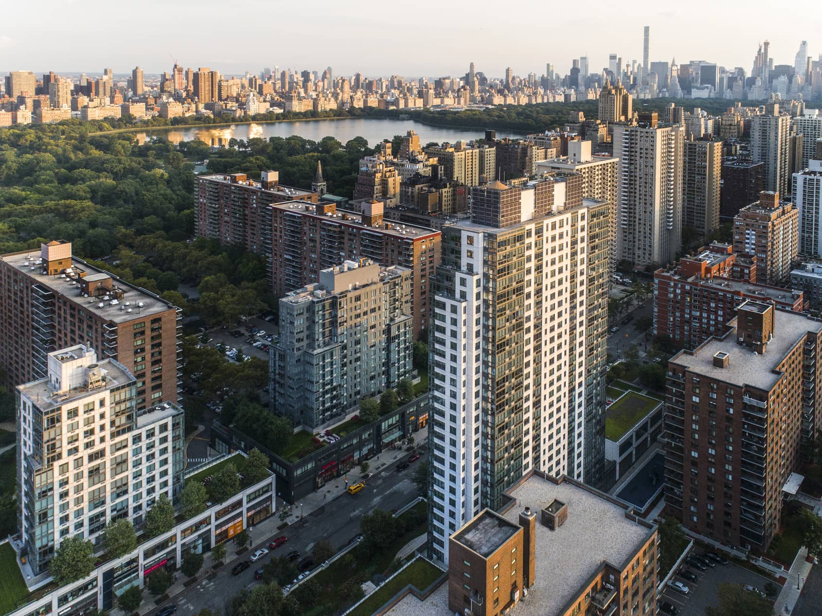 Columbus Square Drone Exterior