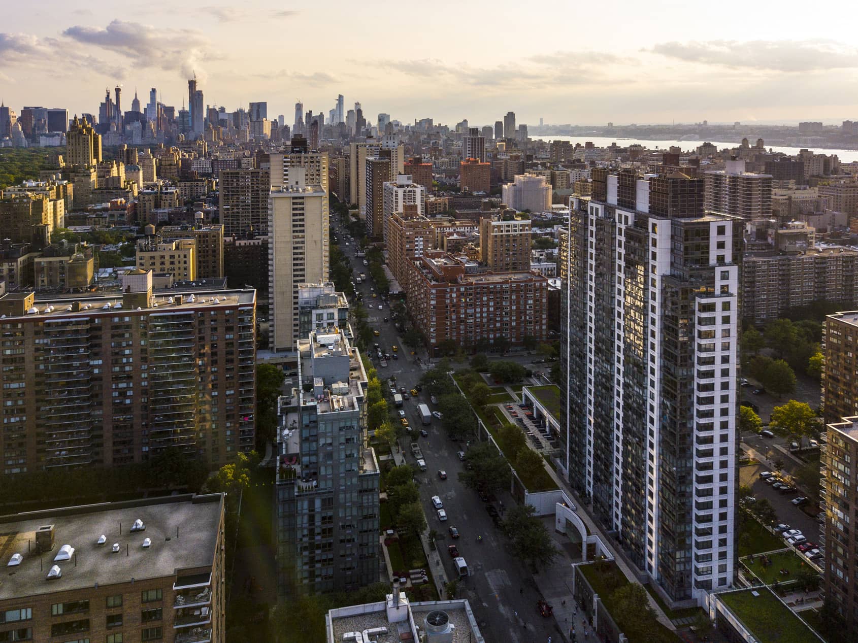 Columbus Square Drone Exterior