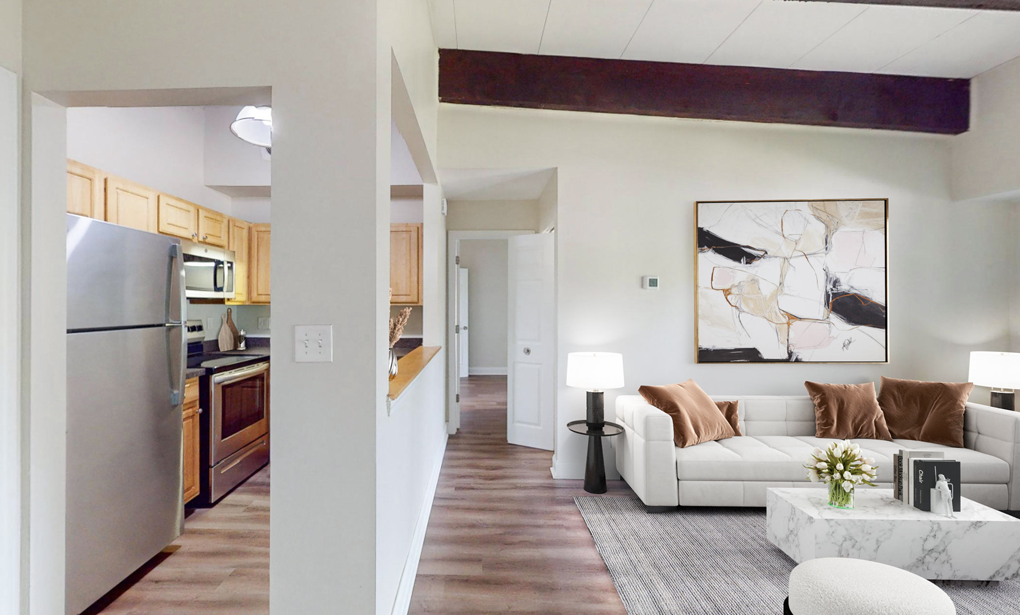 Commons at Windsor gardens Maple Living Dining room staged