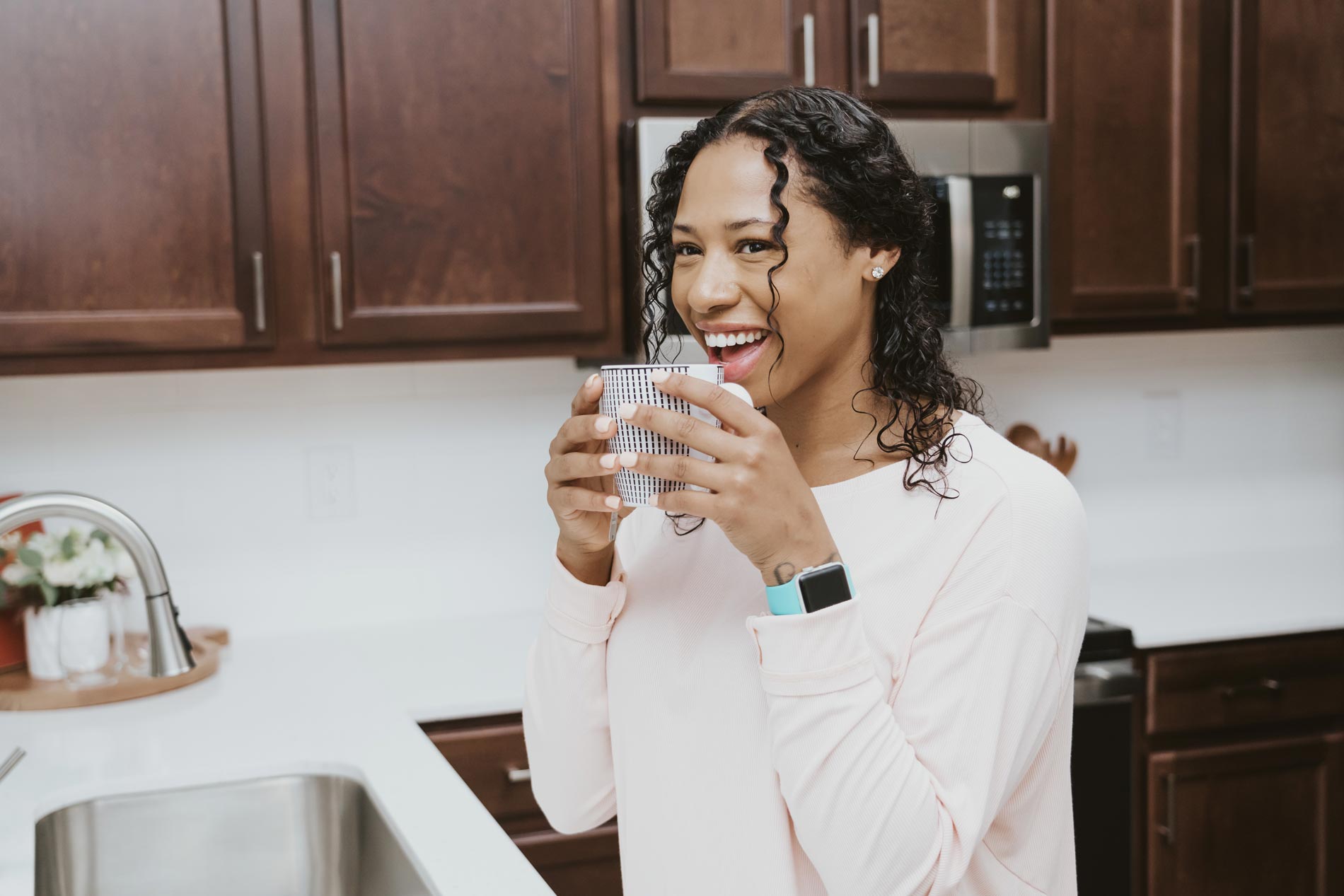 Cool Springs woman in staged kitchen