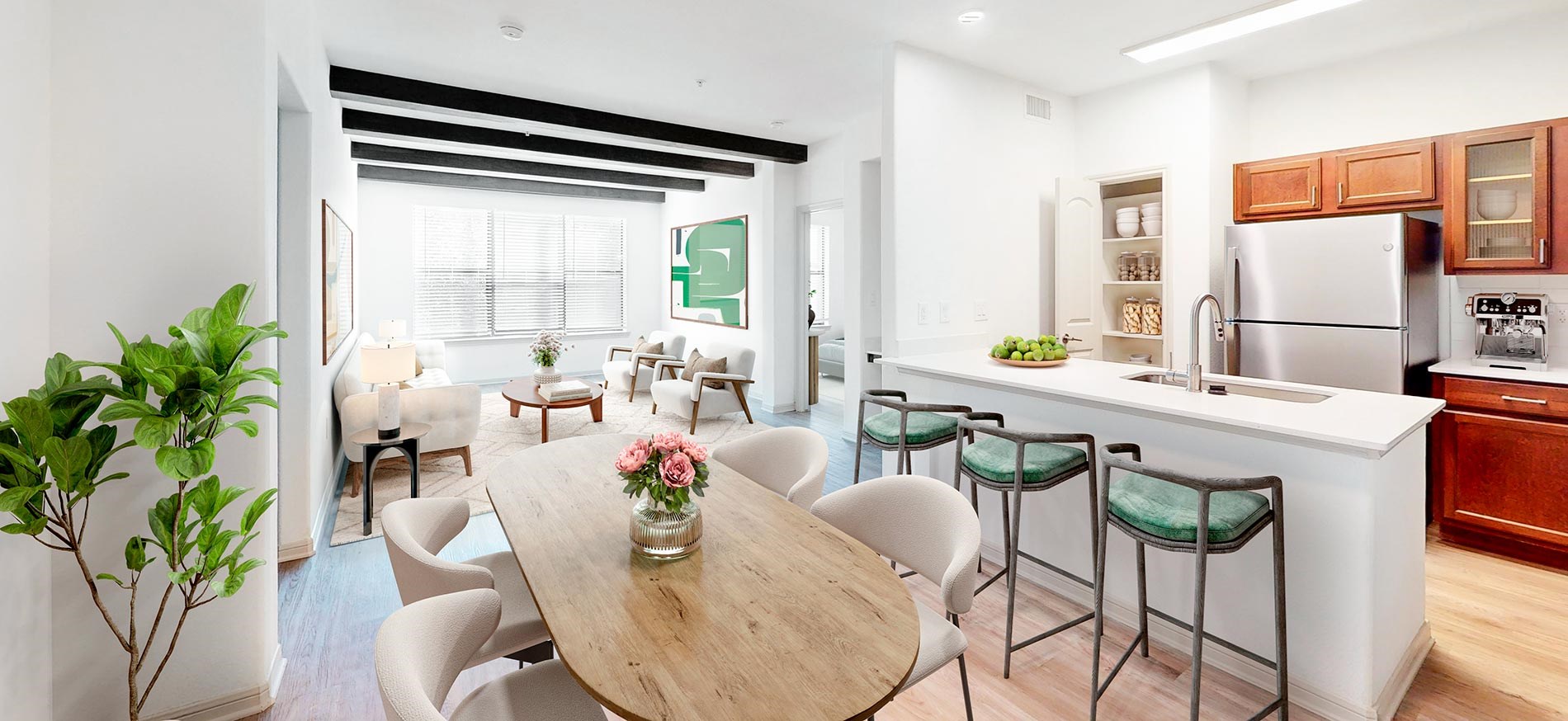 Cool Springs Living Dining staged