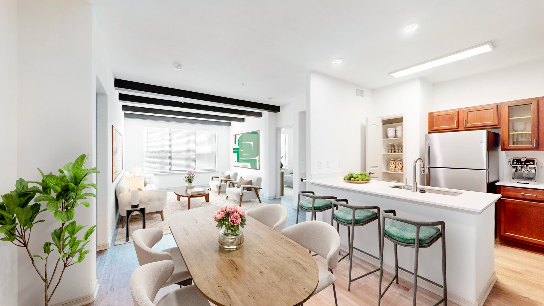 Cool Springs Living Dining staged 