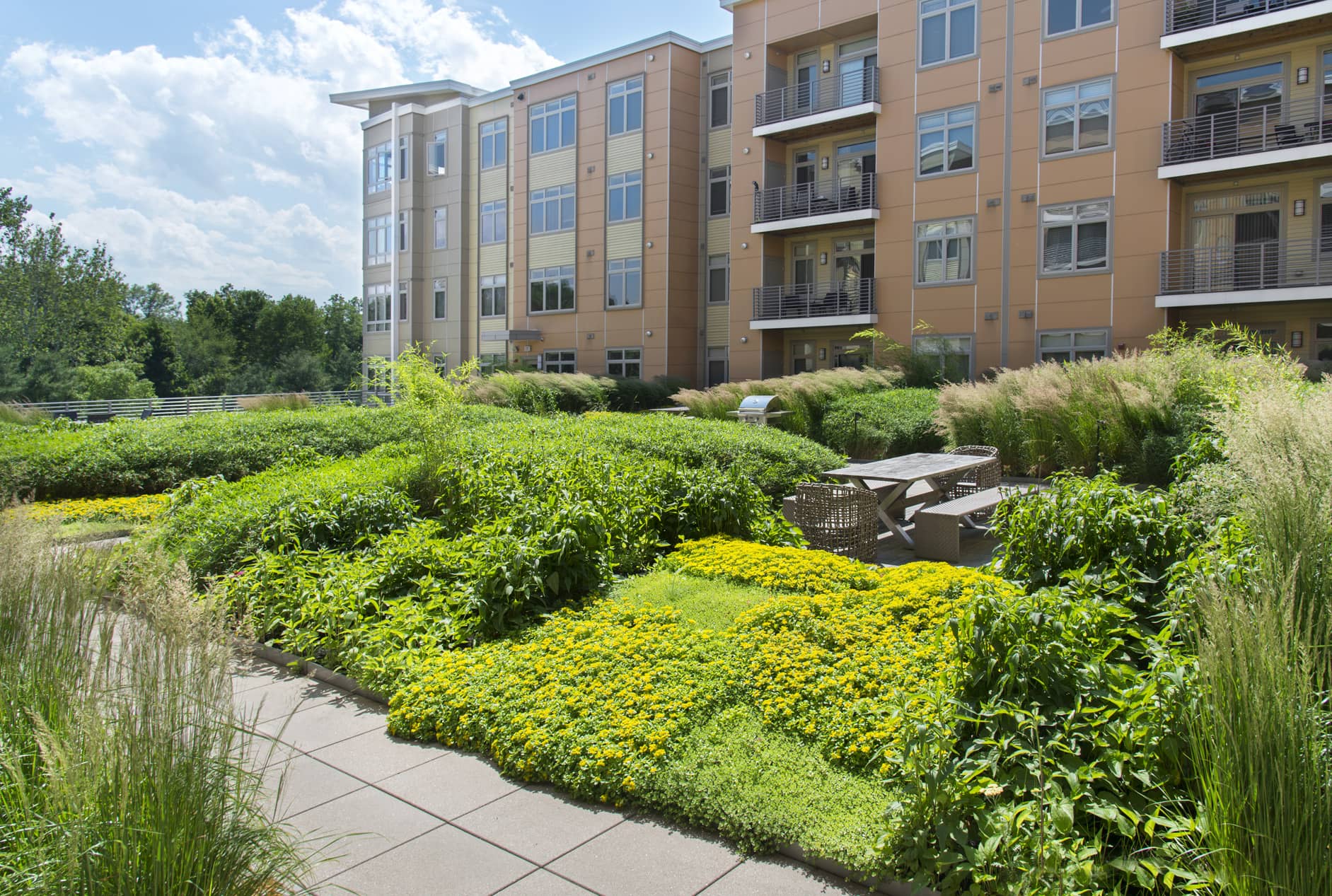 Currents on the Charles Garden Courtyard