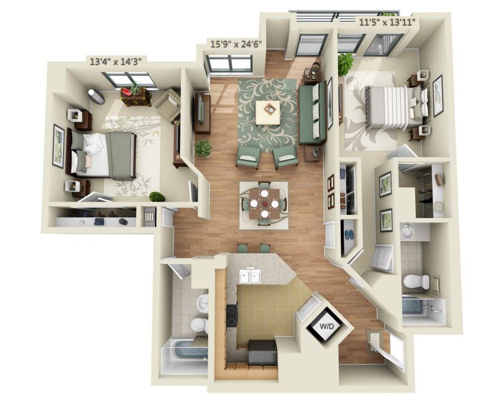 2 BEDROOM TOWER (B2F)