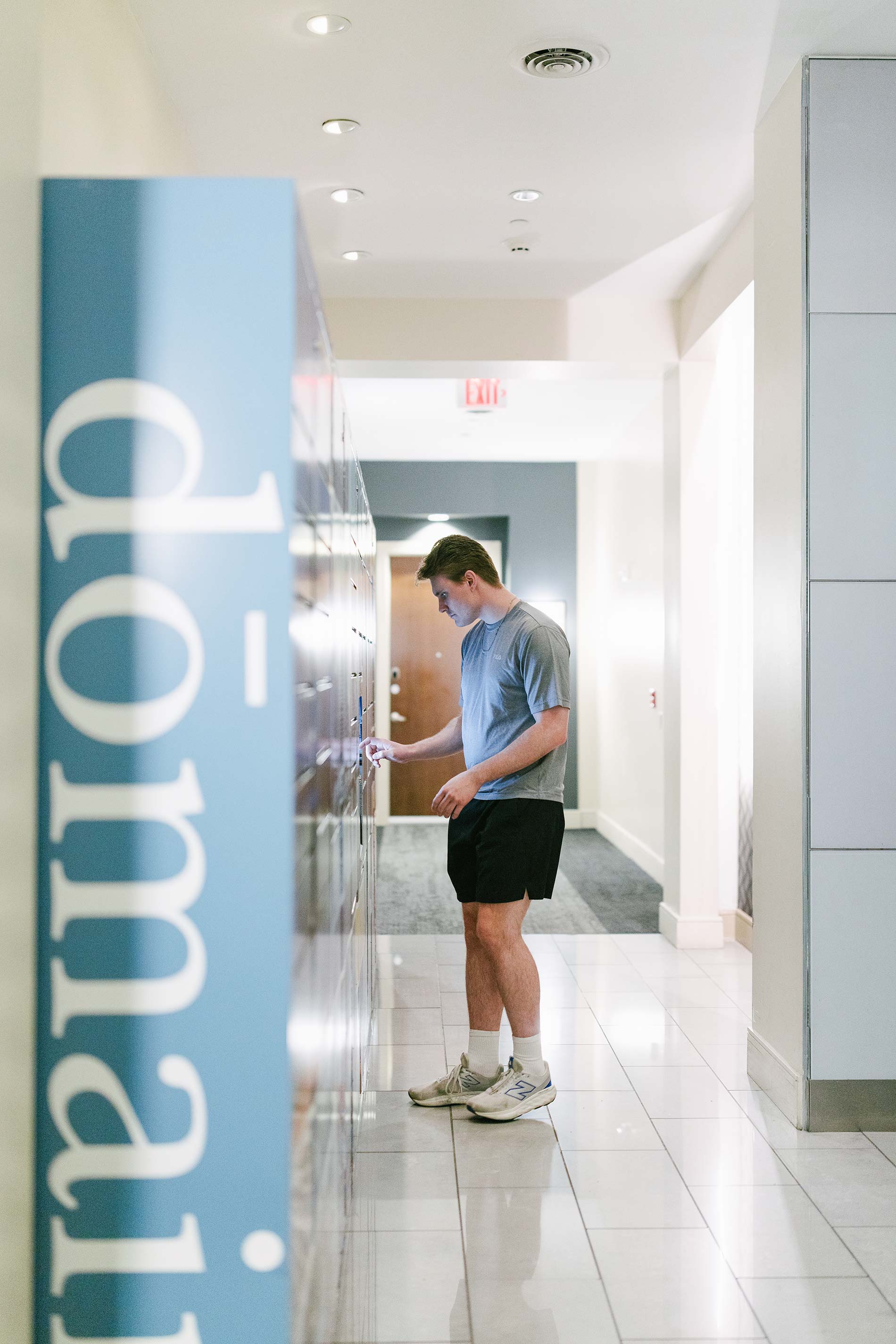 Domain Brewers Hill man gets package from package lockers