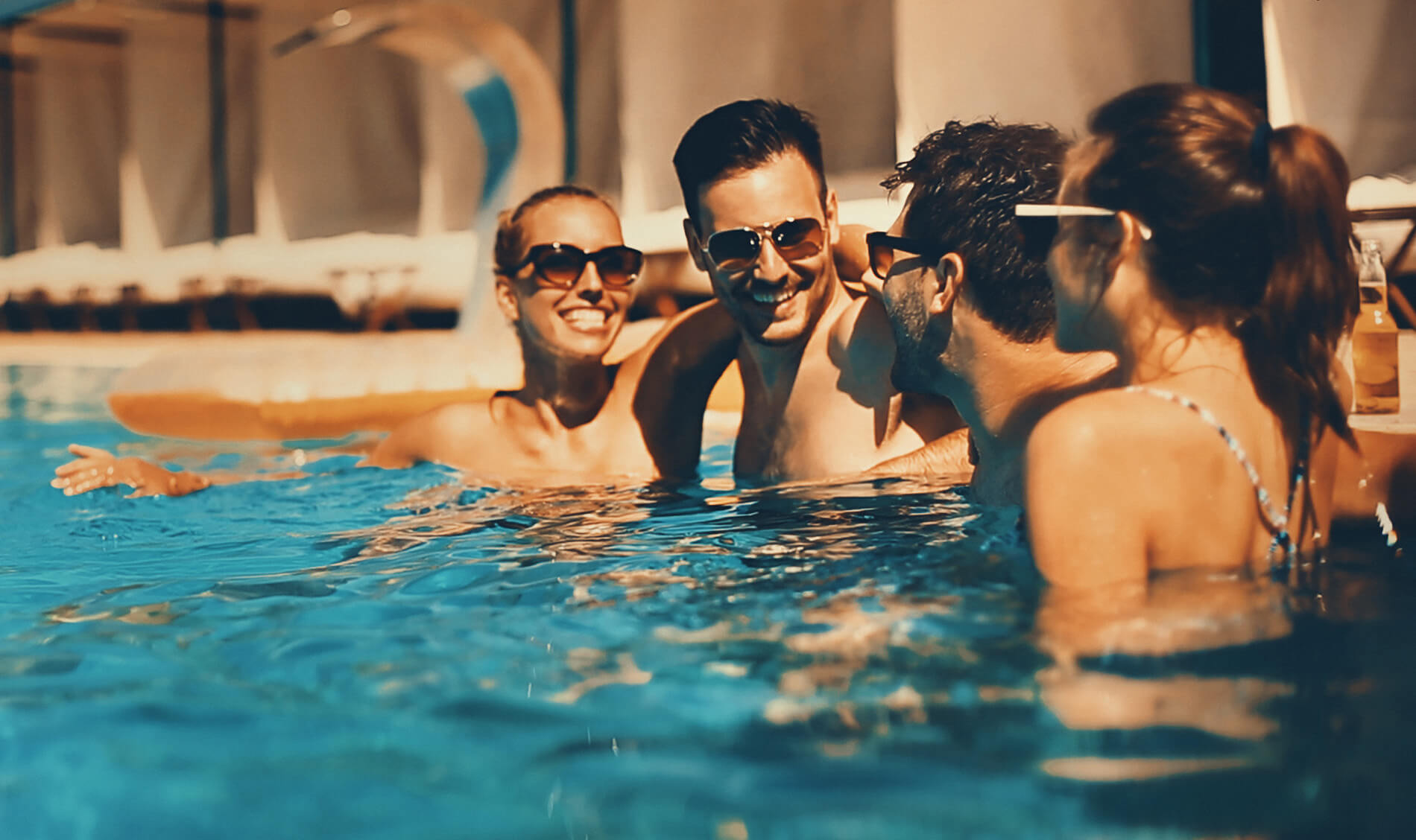 Friends in the pool