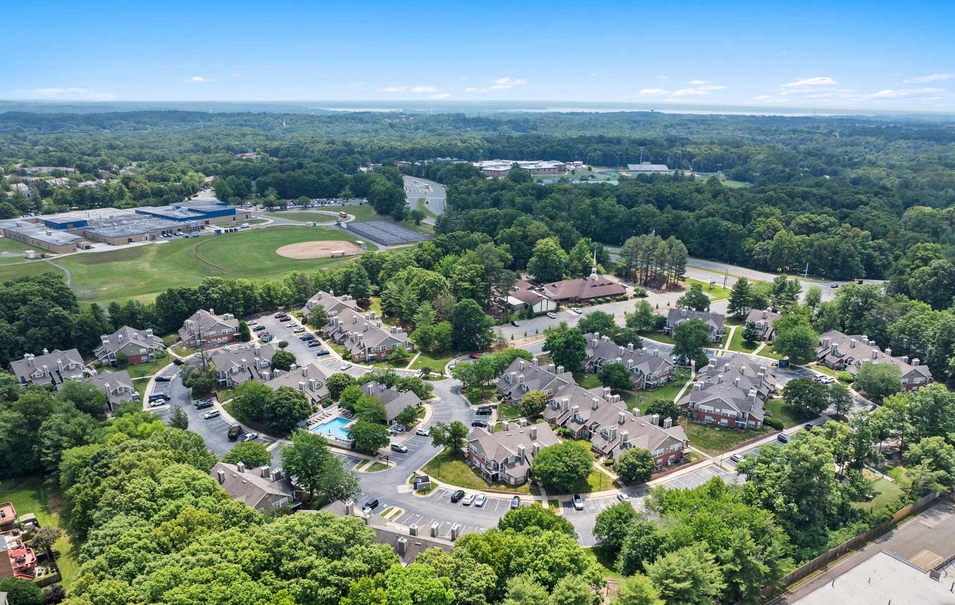 Dominion Lake Ridge aerial building exterior