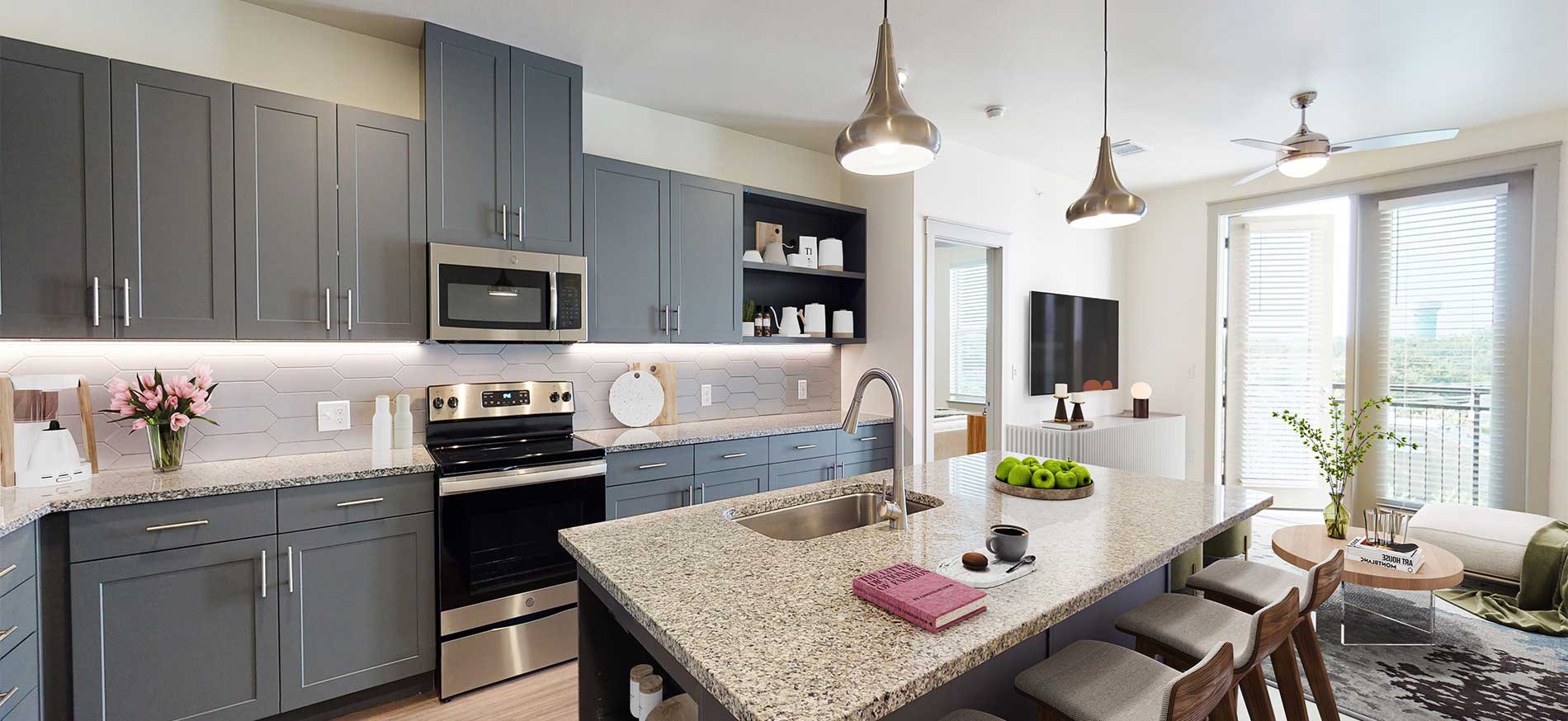 Vitruvian West apartment kitchen
