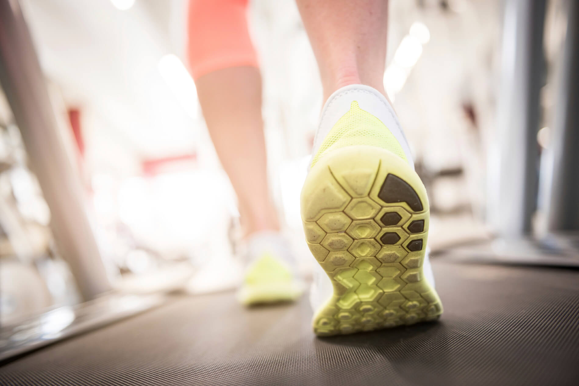 Walking on a treadmill