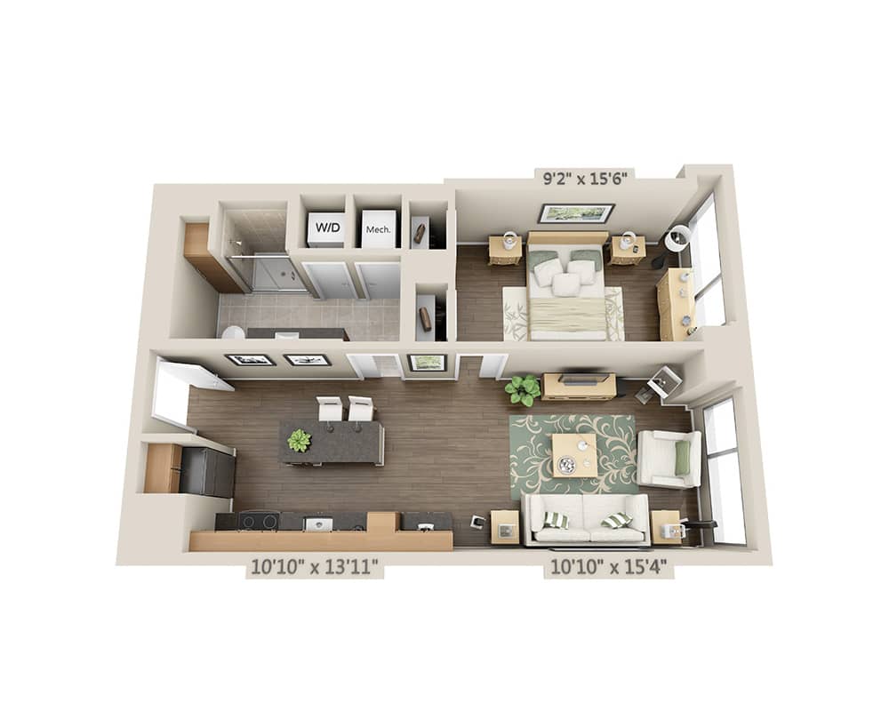 One Bedroom A1F