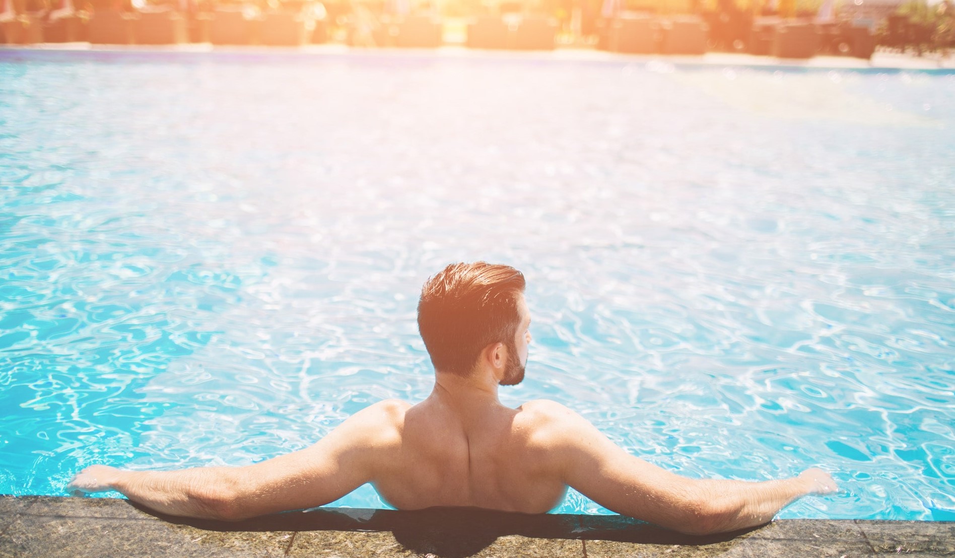 Man sitting in pool