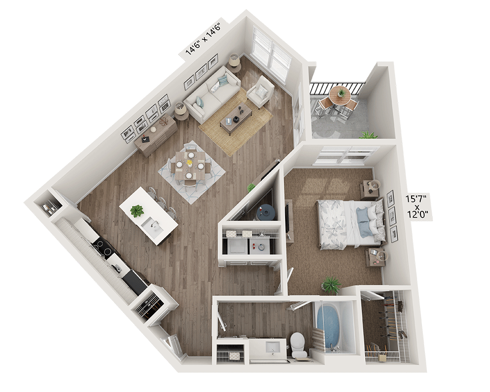 One Bedroom A1E
