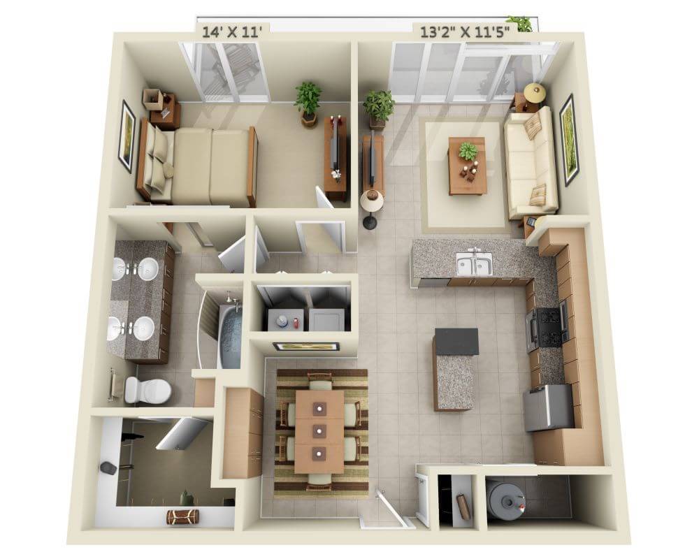 One Bedroom Penthouse A1E-PH