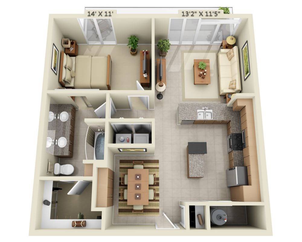 One Bedroom A1E