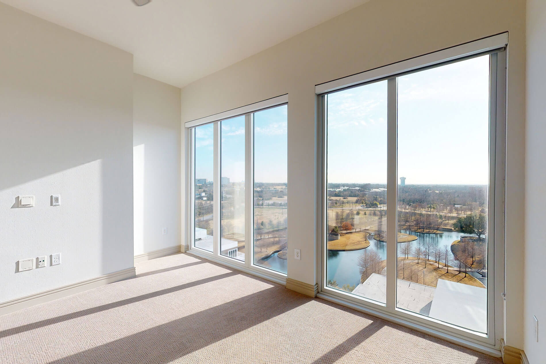 Fiori floor to ceiling windows view of water