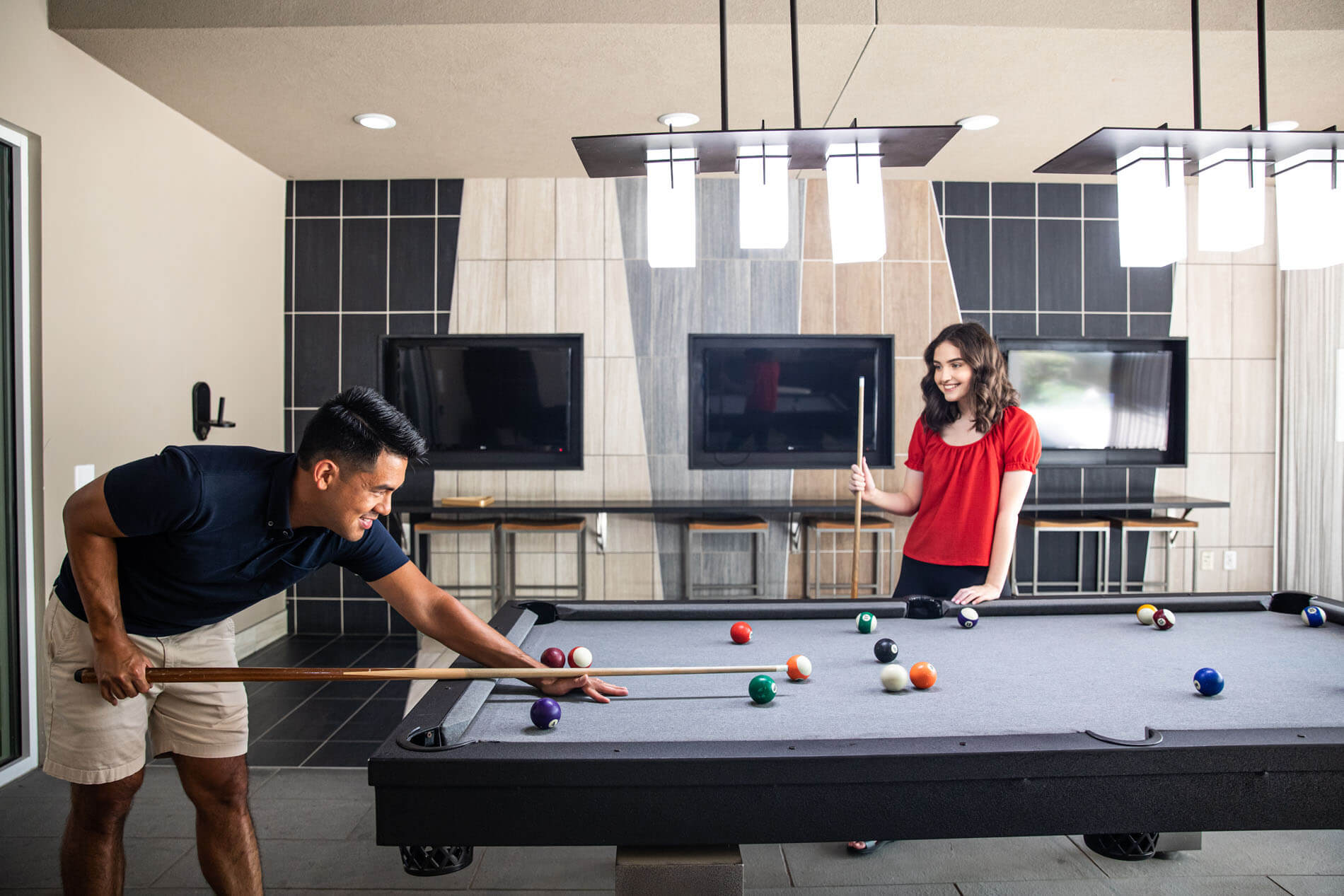 Couple Playing Pool
