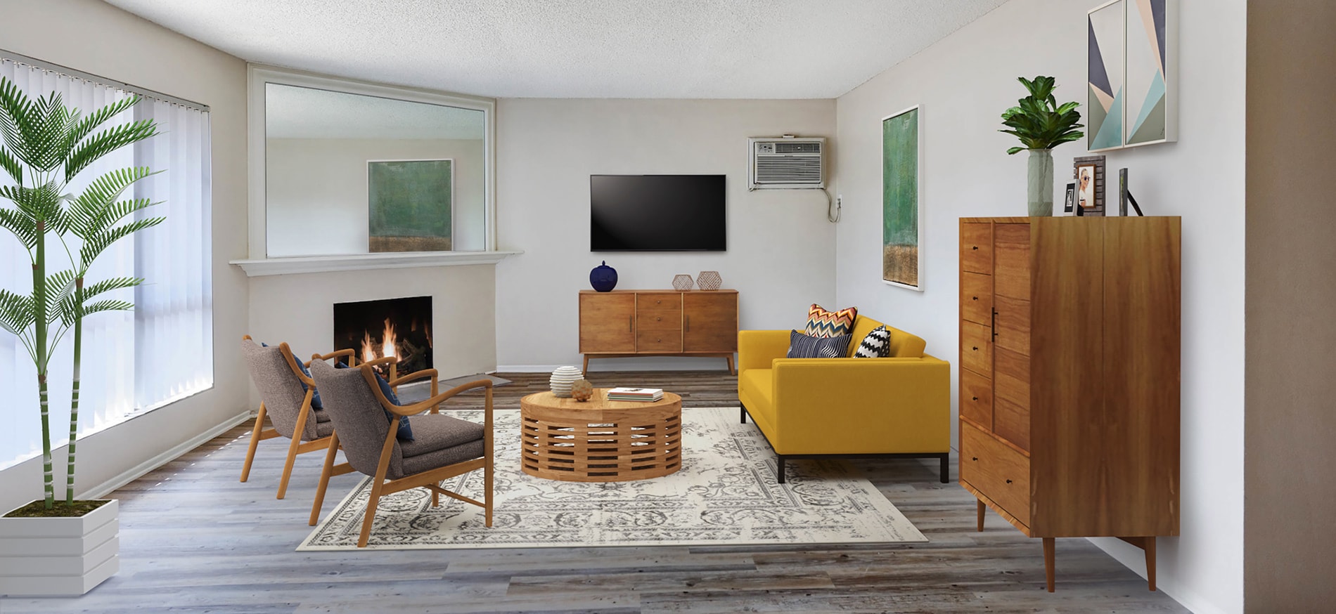 Foxborough Living Room Virtually Staged
