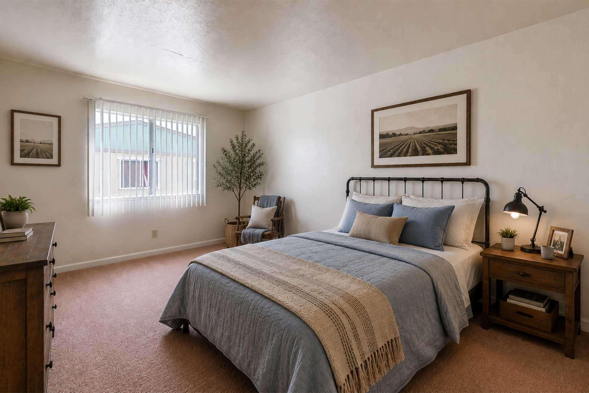 Garden Court apartment bedroom