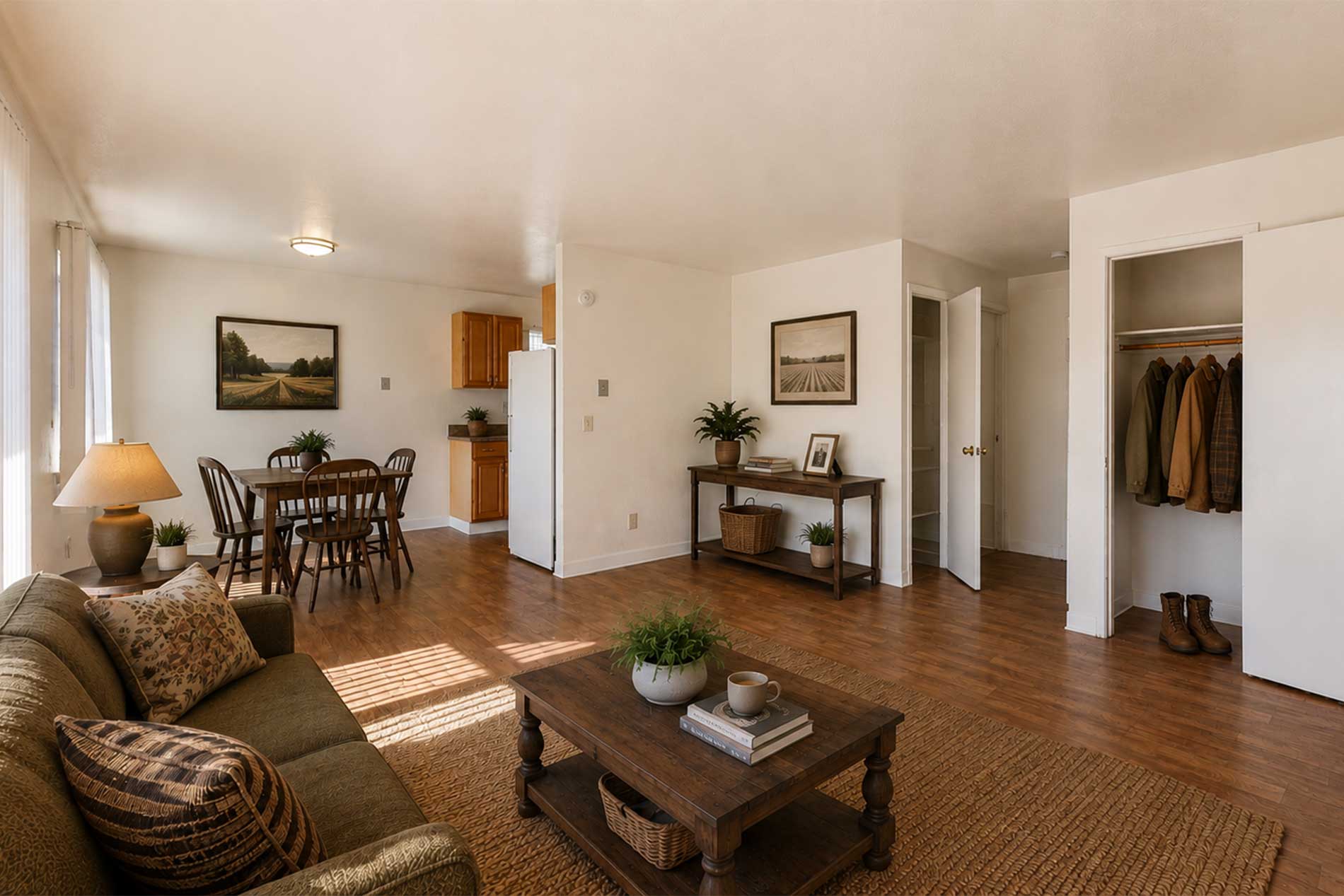 Garden Court apartment living room
