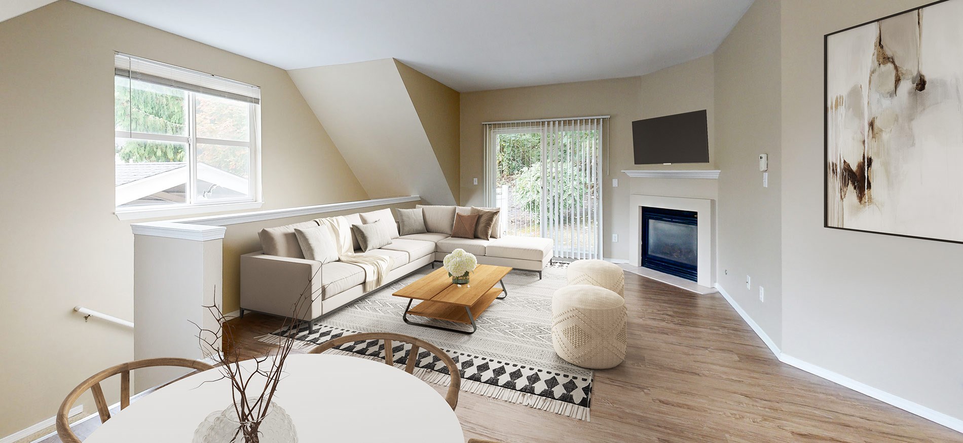 Hearthstone staged living room