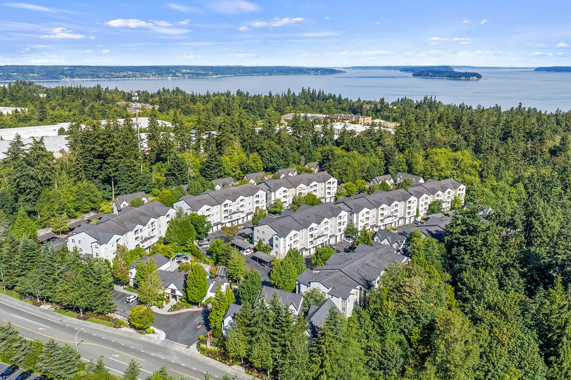 Hearthstone at Merrill Creek aerial exterior - Everett, WA