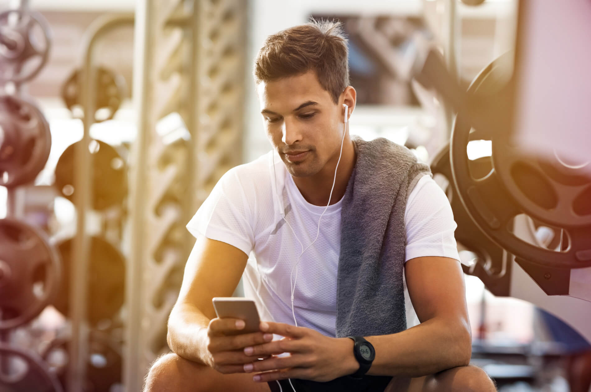 Man in fitness center