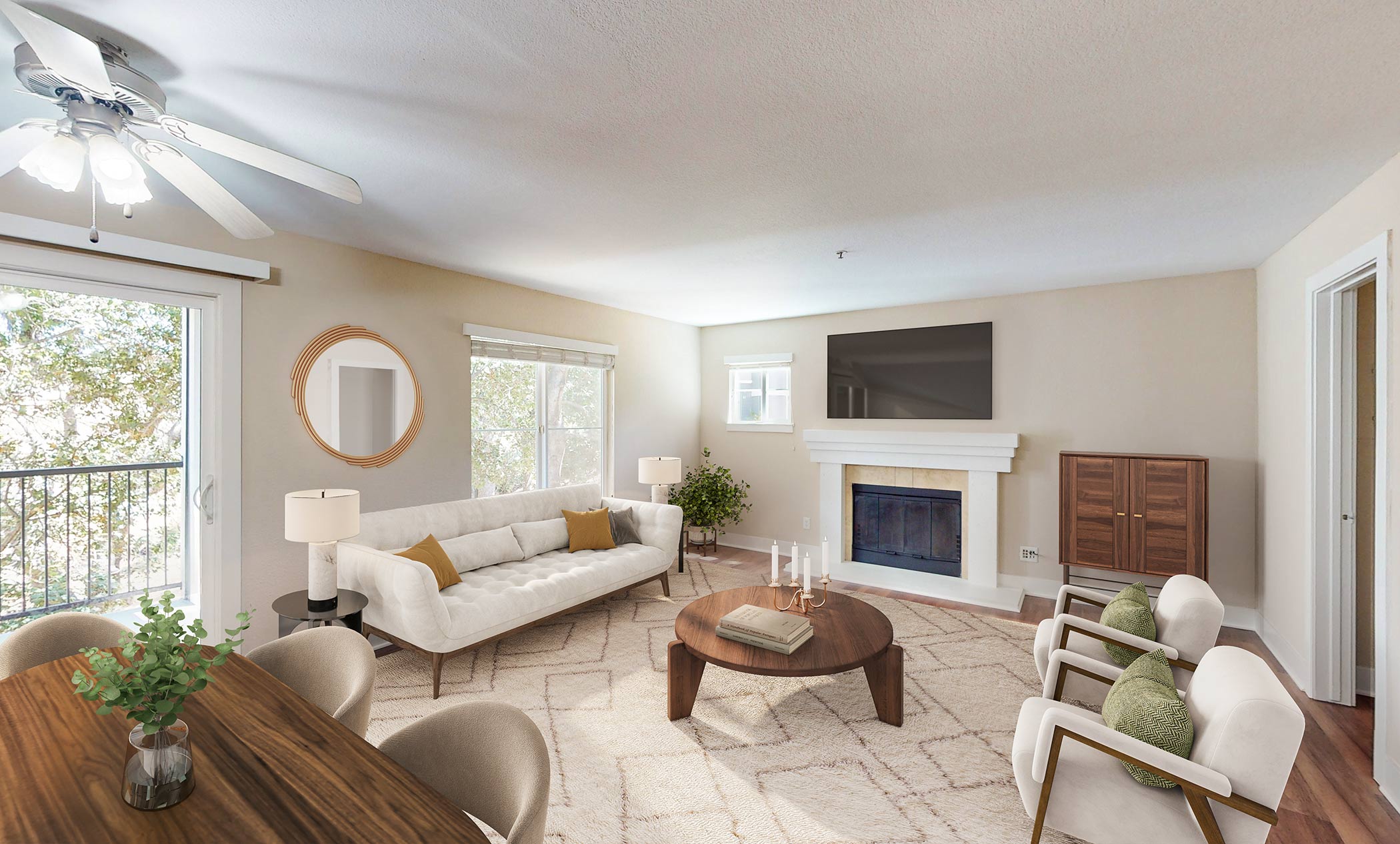 Highlands of Marin staged living room