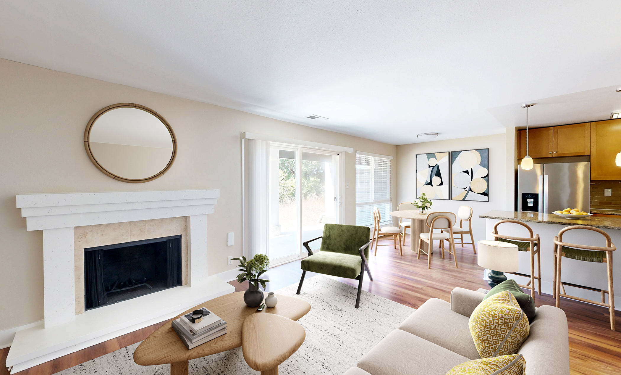 Highlands of Marin staged living room