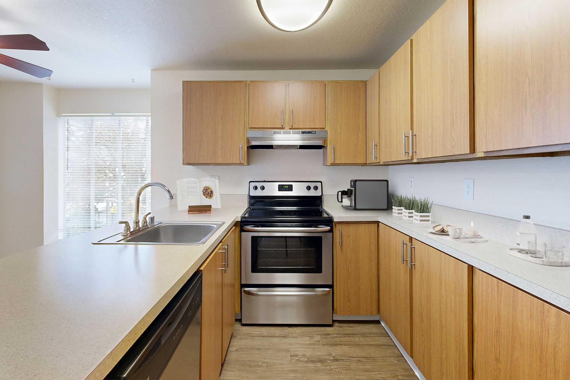 Hilltop apartment kitchen