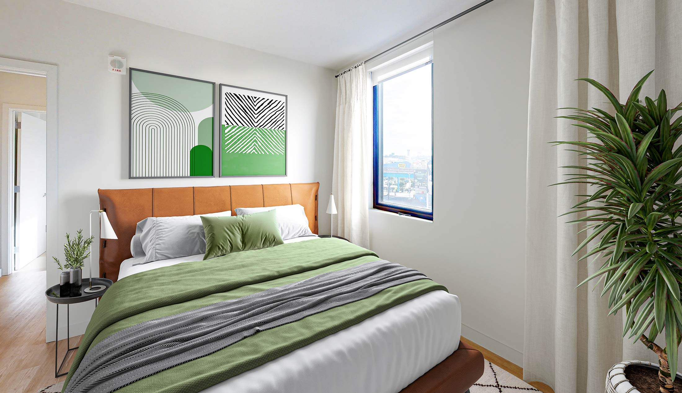HQ apartments staged bedroom