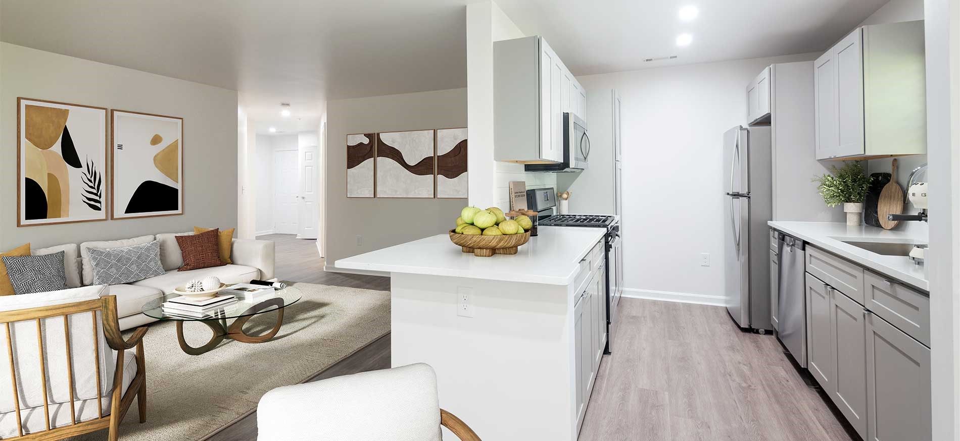 Inwood West apartment living and dining room