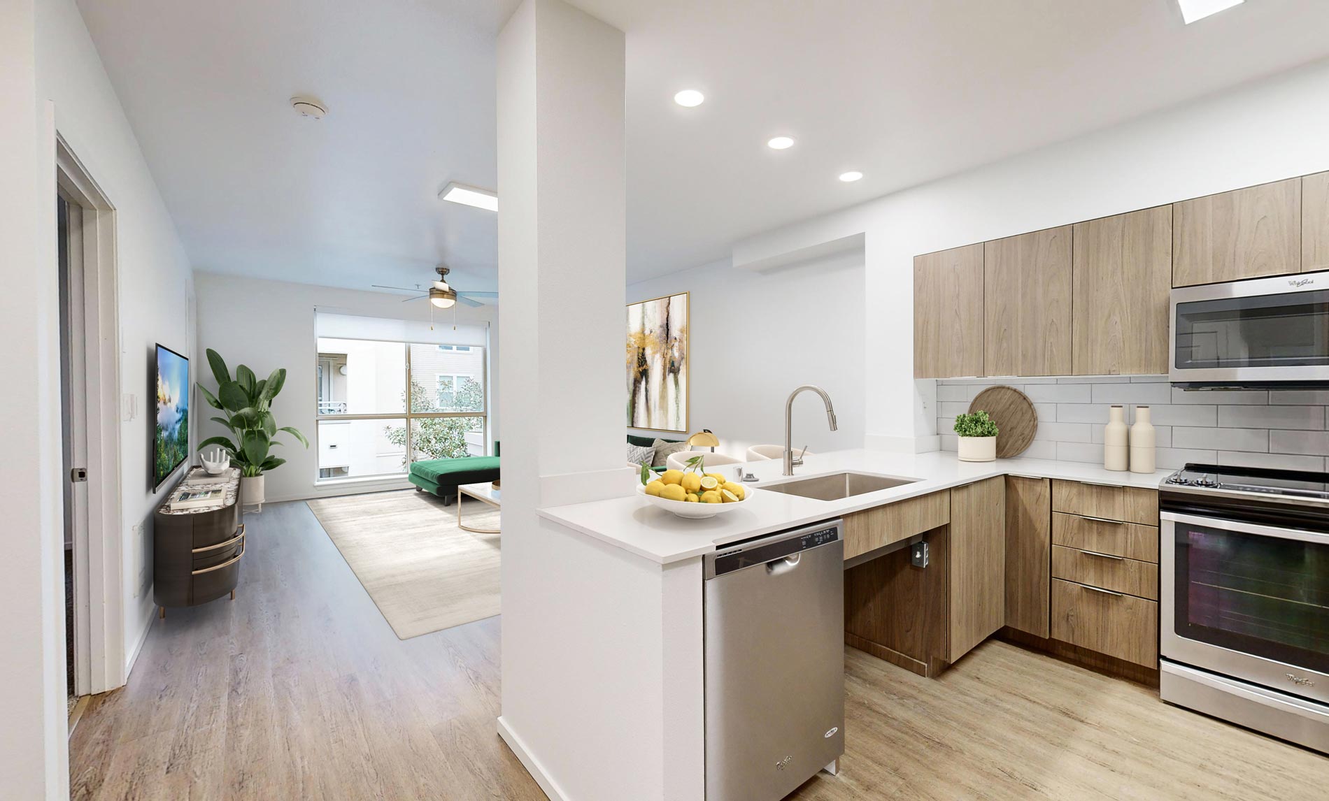 Island Square staged kitchen