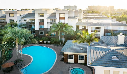 Jefferson at Marina del Rey Pool Drone Shot