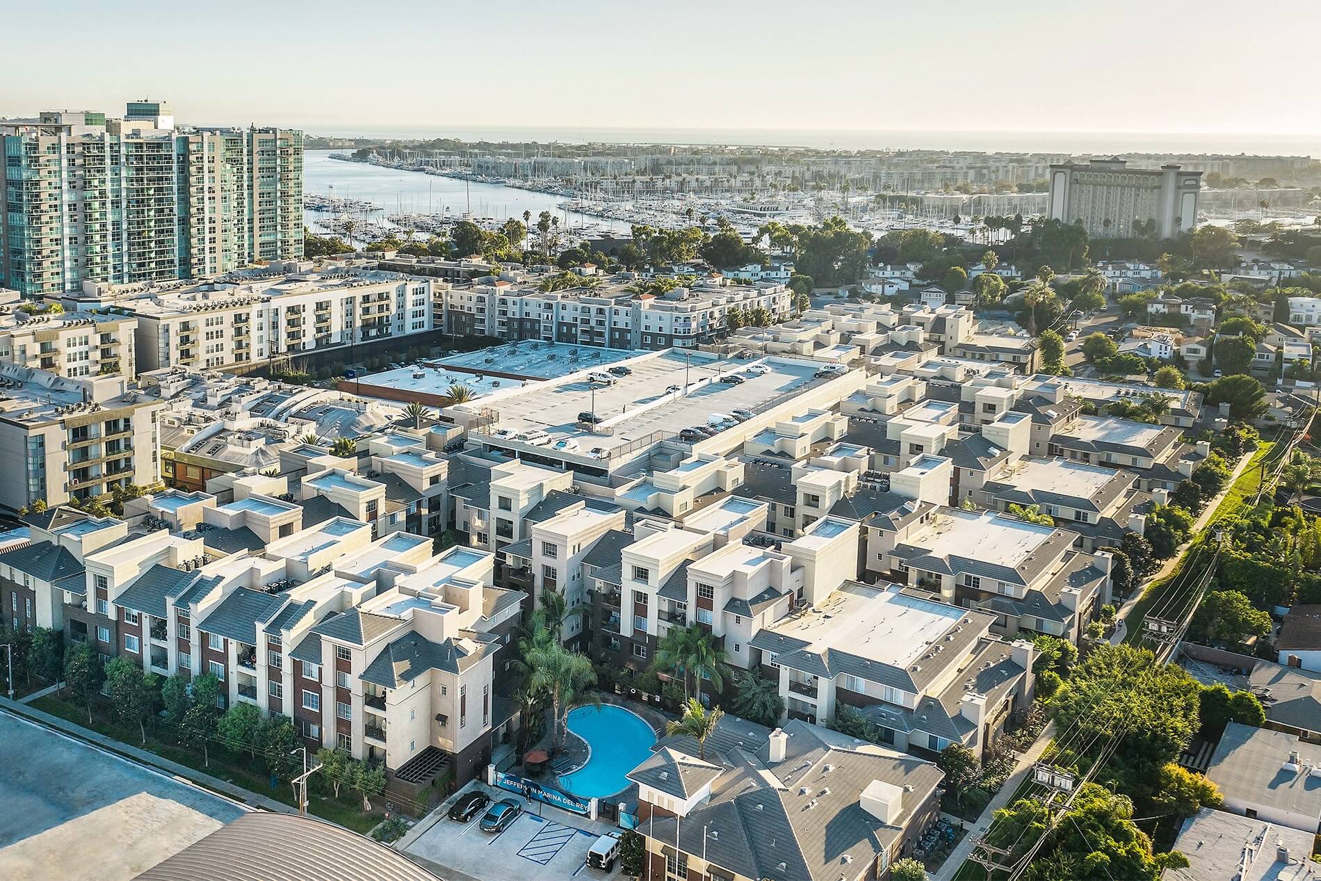 Jefferson at Marina del Rey Building Exterior Drone Shot