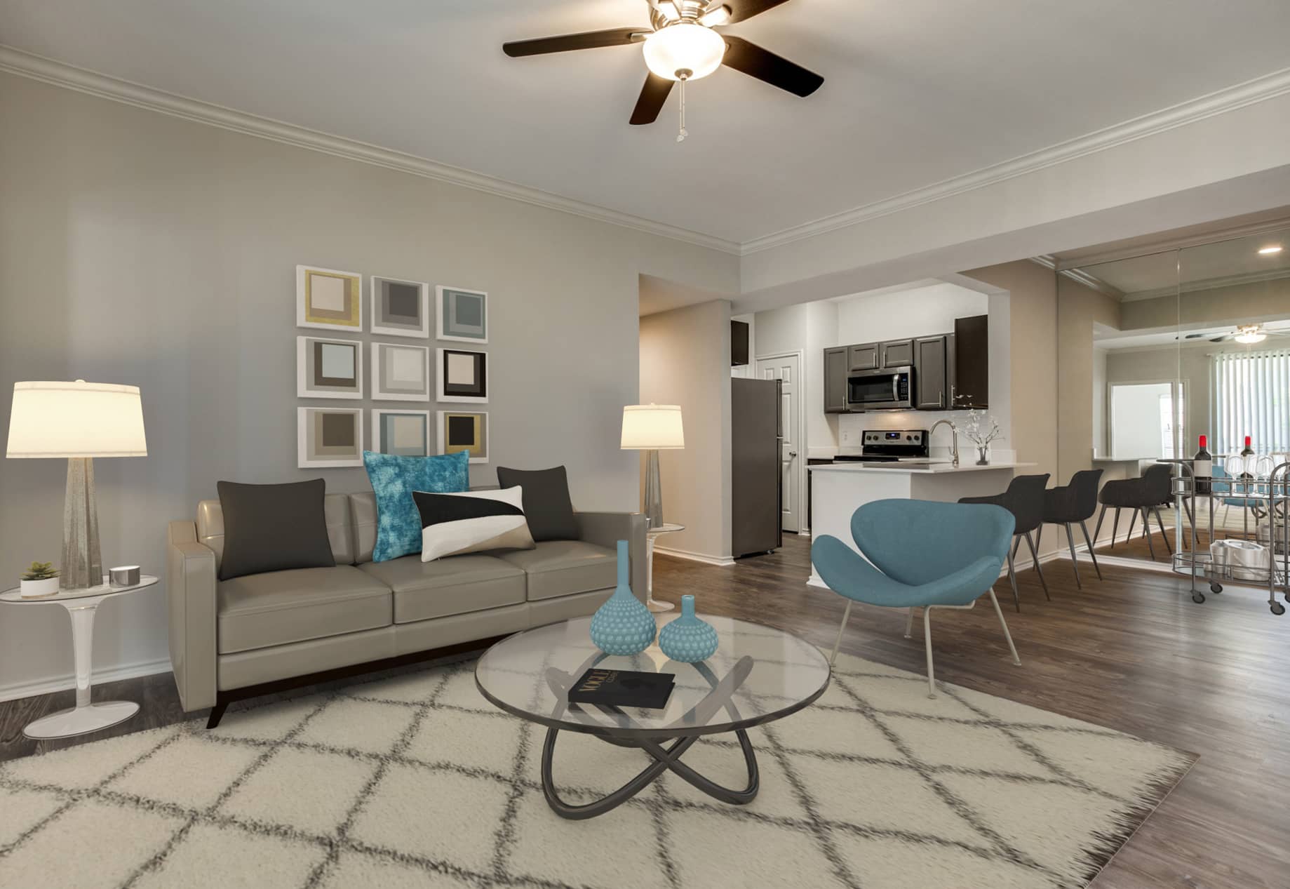 Lakeline Villas apartment virtually staged by Rooomy