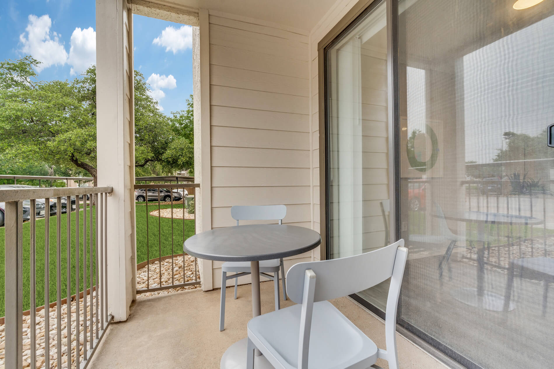 Lakeline Villas staged patio