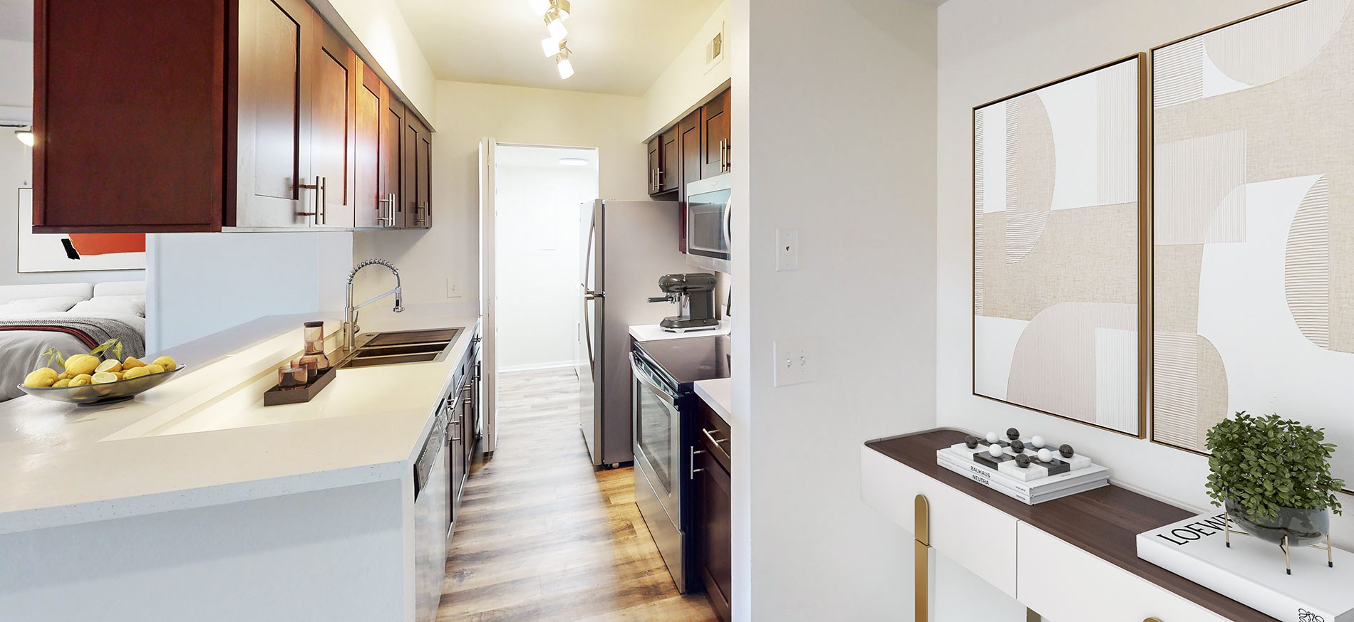 Lakewood Place staged kitchen