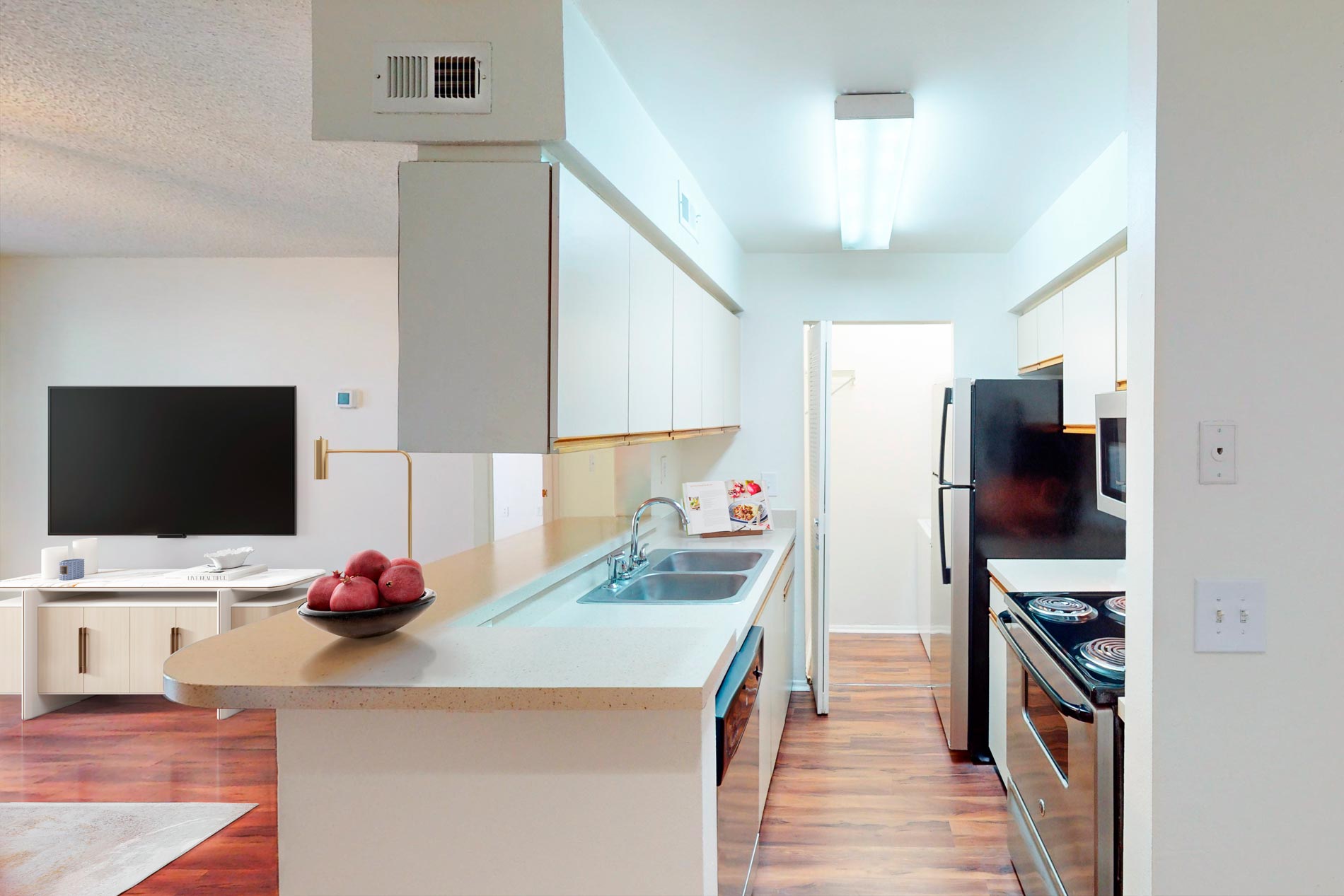Lakewood Place staged kitchen