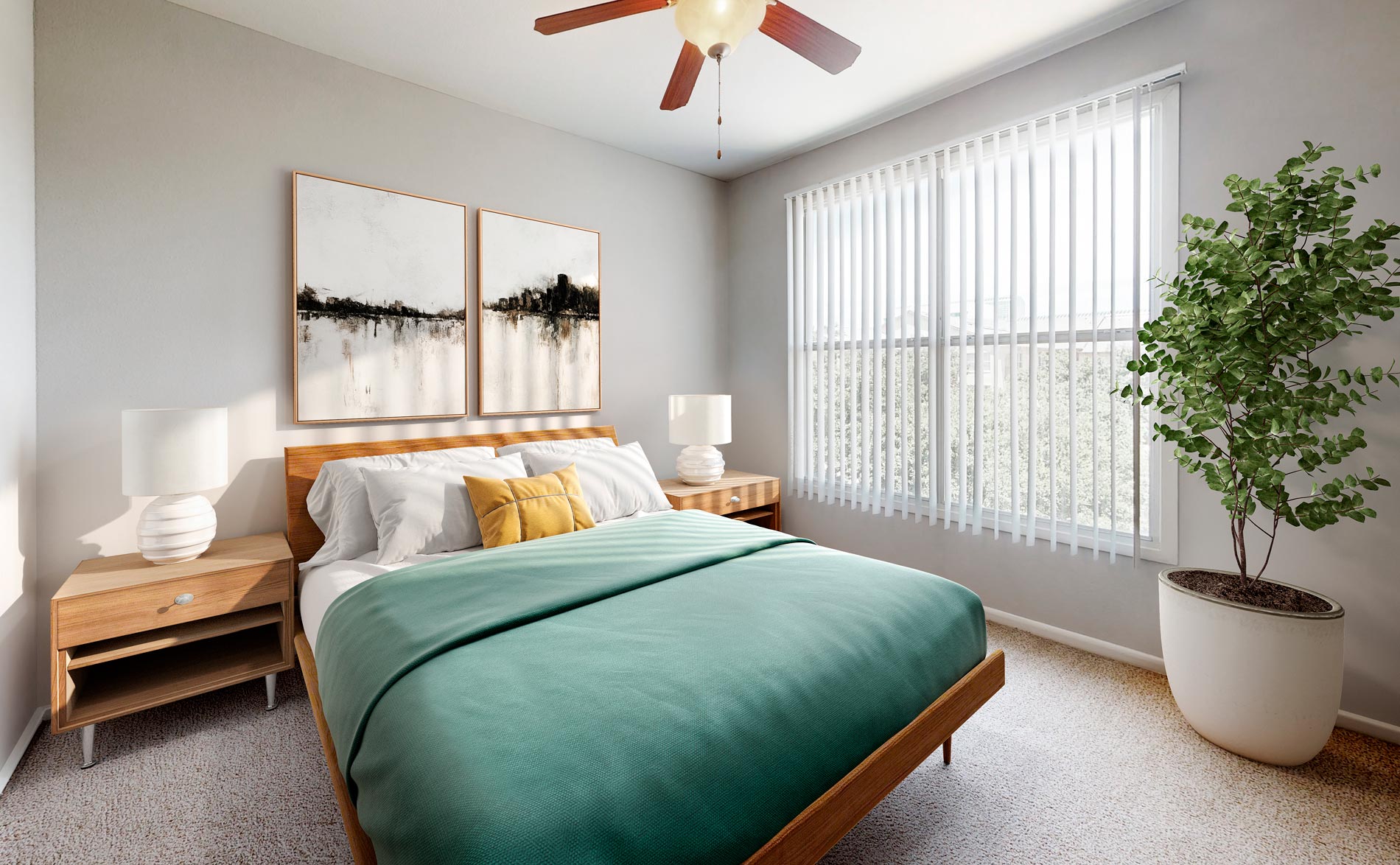 Legacy Village staged bedroom