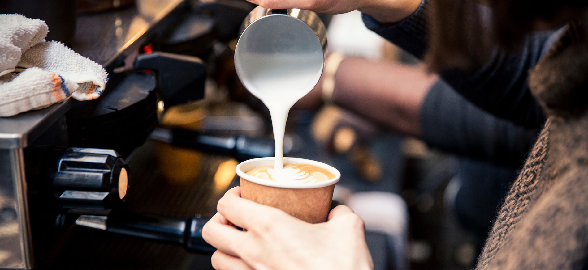 Barista making coffee