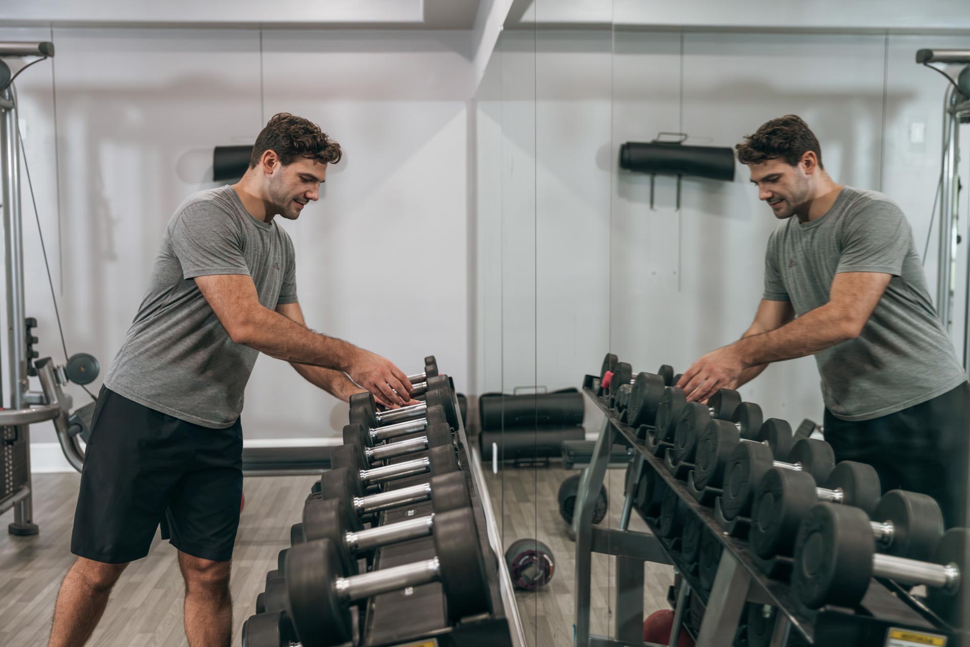 Lenox Farms man grabs free weights in fitness center