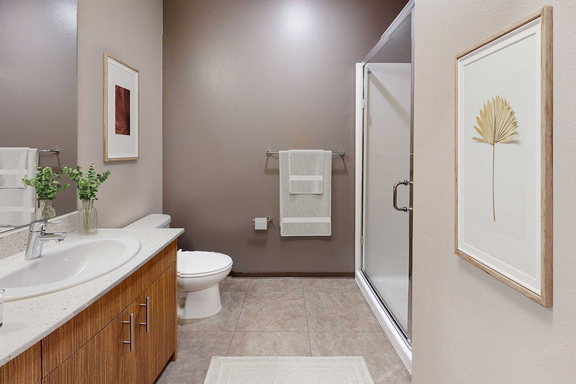 Lightbox apartment bathroom