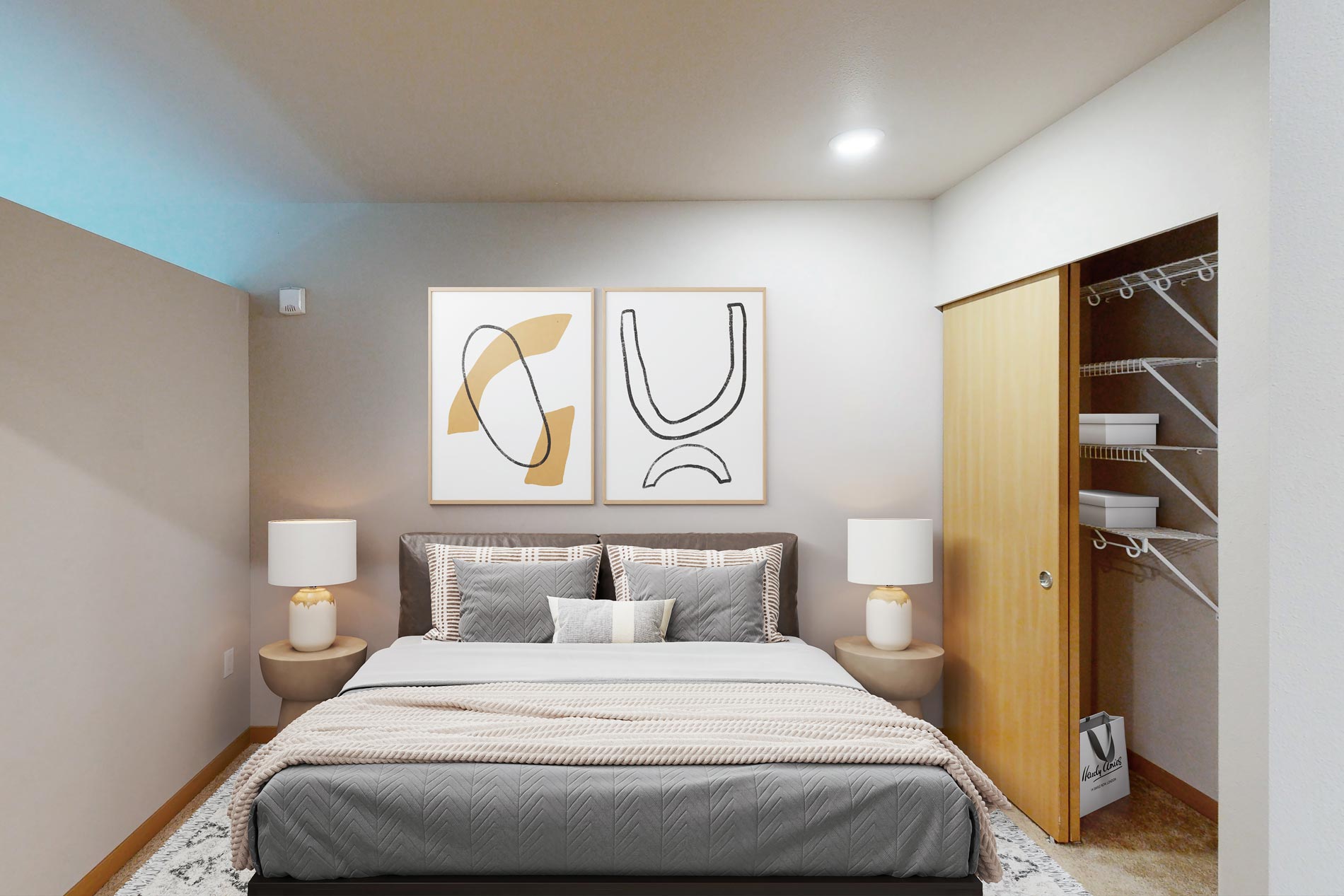 Lightbox staged bedroom