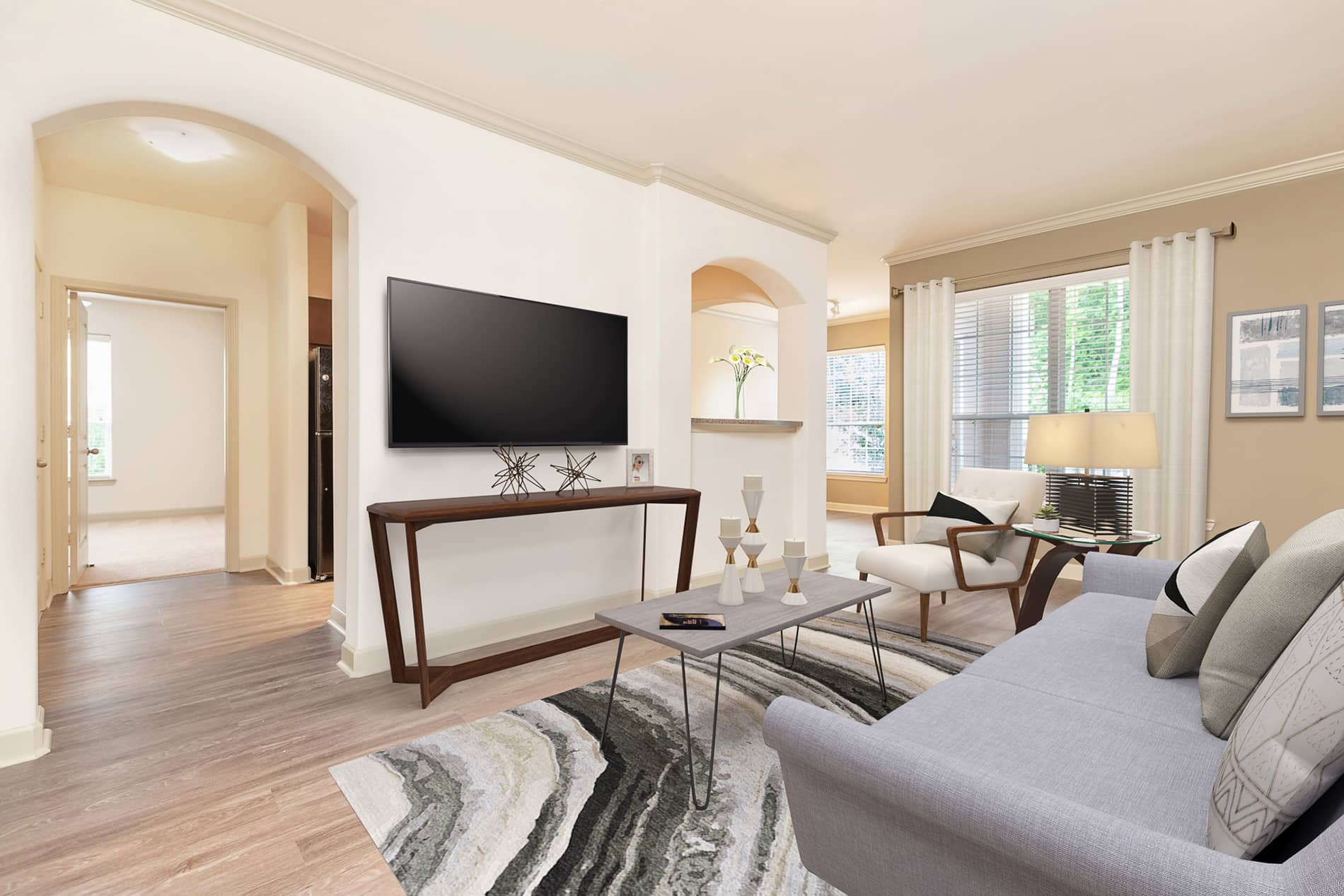 Lodge at Ames Pond apartment virtually staged by Rooomy